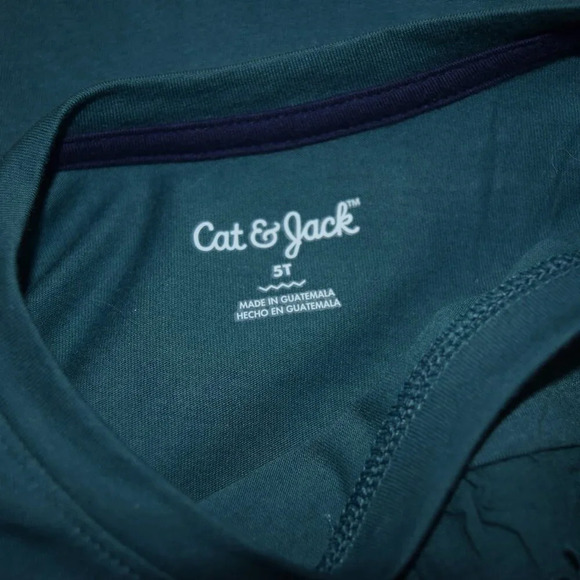 Teal Green Blouse Cat & Jack Toddler Girls Eyelet Long Sleeve Size 5T - Picture 4 of 5